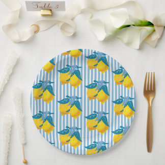 Prato De Papel Limões Amarelos de Amalfi Estilo Mediterrâneo