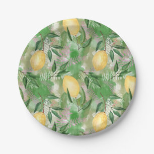 Prato De Papel Limões de aquarelas frutas citrinos natureza fresc