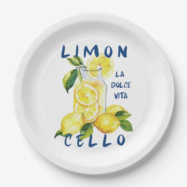 Prato De Papel Limoncello Italy –La Dolce Vita Lemon Summer Party (Frente)