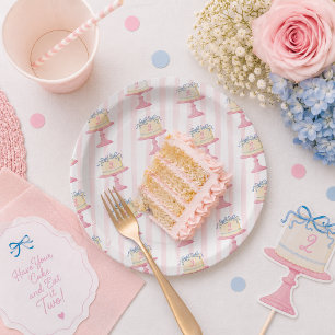 Prato De Papel Linda Você Tem Bolo e Come Dois Aniversário de 2 a
