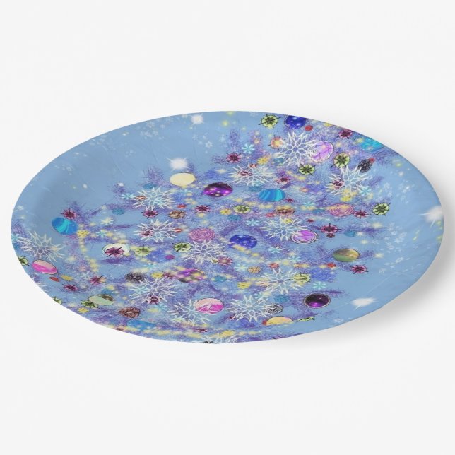 Prato De Papel Lindas Placas de Árvore de Natal (Inclinado)