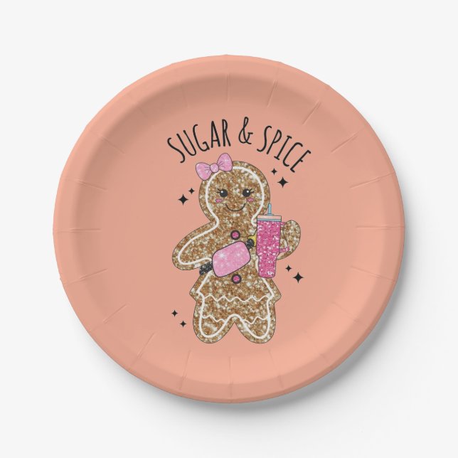 Prato De Papel Lindas placas de gengibre femininas (Frente)