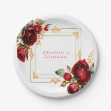 Lindas Rosas Vermelhas Quinceañera com Filigrama D