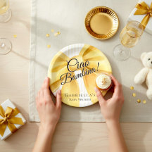 Lindo Arco Amarelo 'Ciao Bambina!' Chá de Bebê