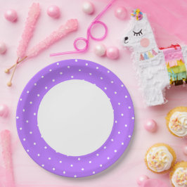 Prato De Papel Lindo Borda Externa com Pontos Purple Bonito em Br
