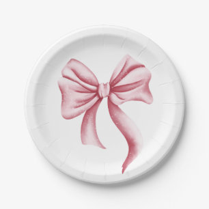 Prato De Papel Lindo Laço Rosa Feminino