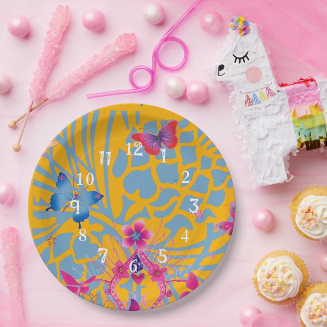 Prato De Papel Lindo padrão feminino floral maravilhoso de borbol (Festa)