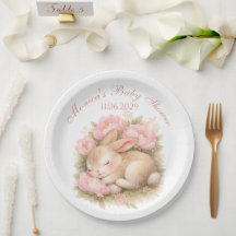 Lindos Coelhos Bunny Rosa Peônia Baby Shower