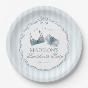 Prato De Papel Lingerie Azul Algo Azul Chá de Noiva Solteira Casa