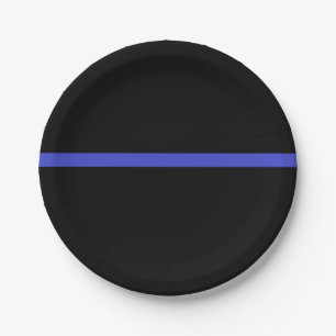 Prato De Papel Linha azul fina placas da polícia!