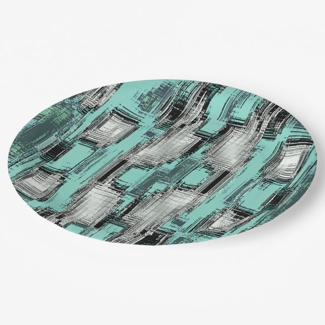 Prato De Papel Linhas pixelizadas cruzadas formando quadrados abs (Inclinado)