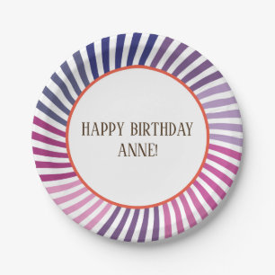 Prato De Papel Linhas roxas, Hippie, Personalizada, Placas de Pap