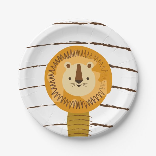 Prato De Papel Lion Cute Cartoon Kids Baby (Frente)