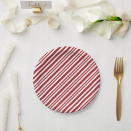 Prato De Papel Listras de Bastão de Natal