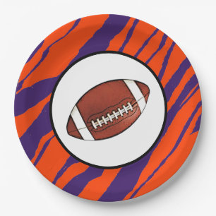 Prato De Papel Listras de Tigre MVB Design - Futebol Laranja e Ro