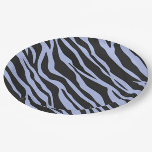 Prato De Papel Listras de Zebra Azul Céu