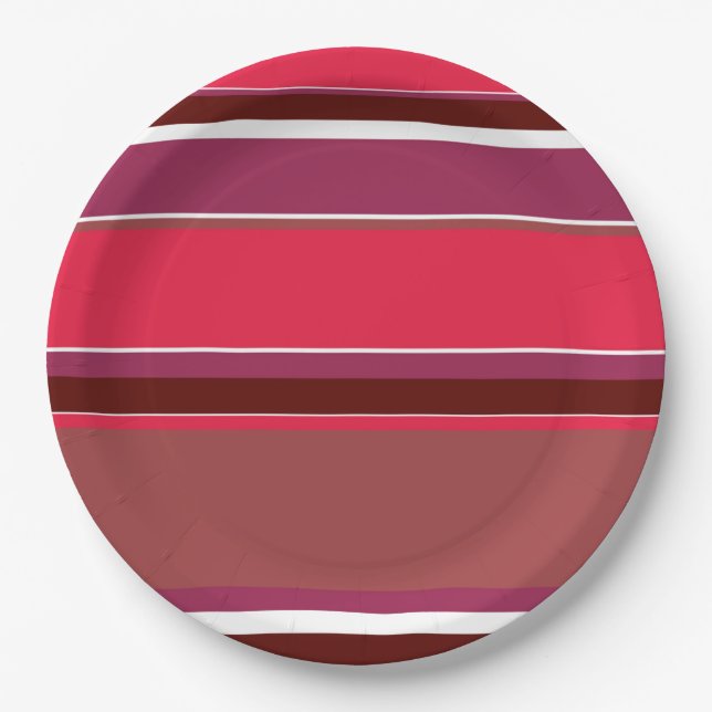 Prato De Papel Listras vermelhas (Frente)
