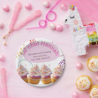 Prato De Papel Little Chef Cupcake Baking Party