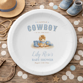 Prato De Papel Little Cowboy Baby Shower Western Theme
