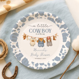 Prato De Papel Little Cowboy Western Baby Shower