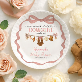 Prato De Papel Little Cowgirl Western Baby Shower