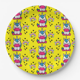 Prato De Papel Little Girls Unicorn Pony