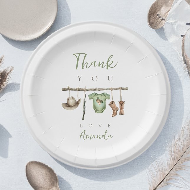 Prato De Papel Little Hunter Chá de fraldas (little hunter paper plate
)