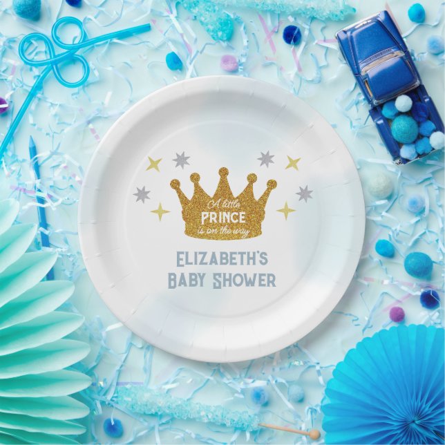 Prato De Papel Little Prince Boy Baby Shower (Festa)