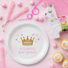 Prato De Papel Little Princess Girl Baby Shower
