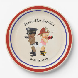 Prato De Papel Little Recruit on the Way Baby Shower Paper Plates