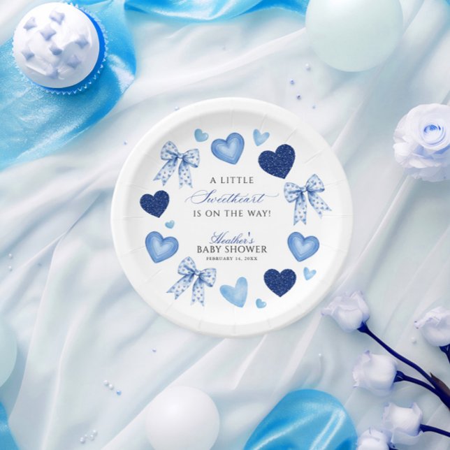 Prato De Papel Little Sweetheart Valentines Day Baby Shower (Criador carregado)