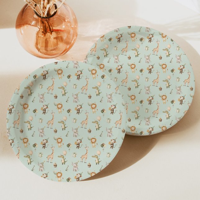 Prato De Papel Livro de Aniversário de Animais Safari Coloca Selv (Criador carregado)