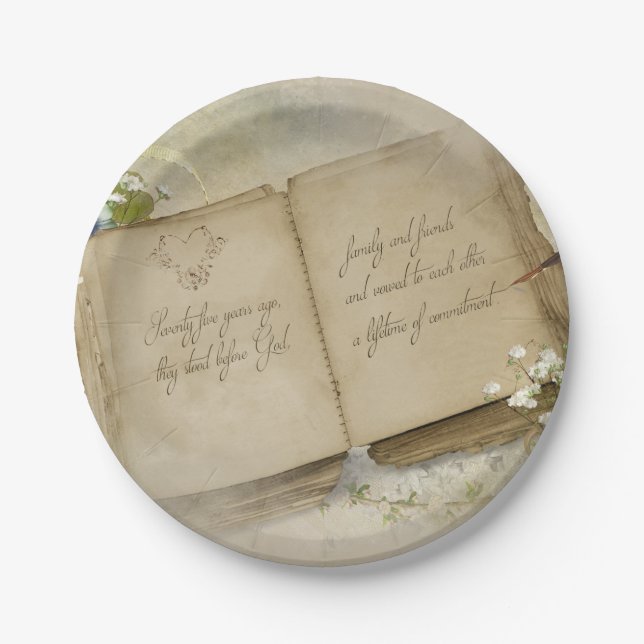 Prato De Papel Livro dos 75 anos (Frente)