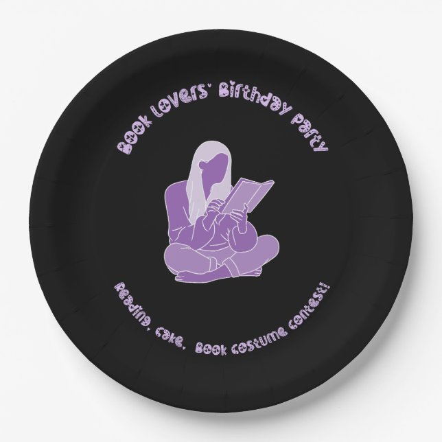 Prato De Papel Livros de temas de festa de aniversário (Frente)