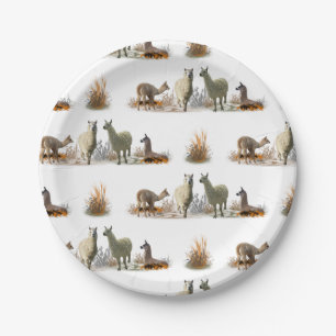 Prato de Papel Llama Meadow