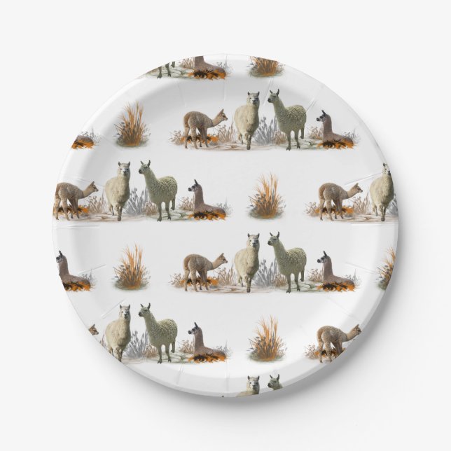 Prato de Papel Llama Meadow (Frente)