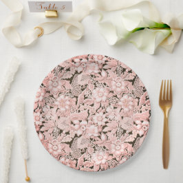 Prato De Papel Local de Casamento Rosa Vintage