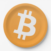 Logotipo clássico de Bitcoin na placa do partido