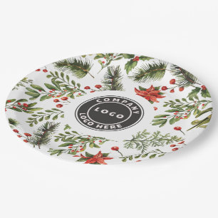Prato De Papel Logotipo comercial da Berries vermelhos Natal