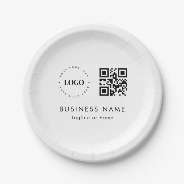 Prato De Papel Logotipo comercial personalizado QR Código da empr (Frente)