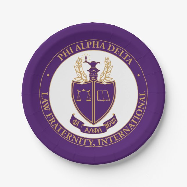 Prato De Papel Logotipo da Phi Alpha Delta (Frente)