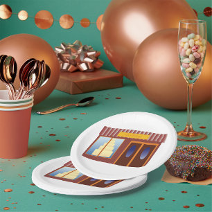 Prato De Papel Loja de Bolo Frontal Comprada