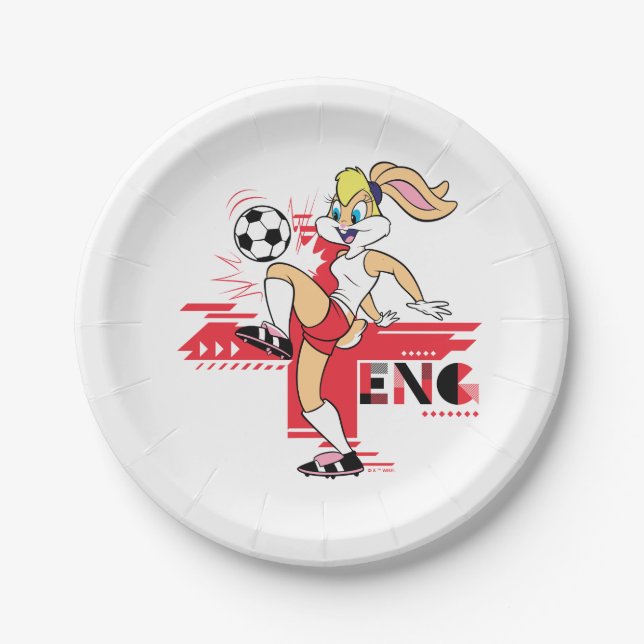 Prato De Papel Lola Bunny Team England Soccer Graphic (Frente)