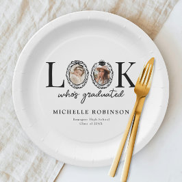 Prato De Papel Look Who's Graduated Photo Graduation Party