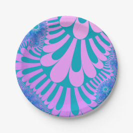 Prato De Papel Loop Rosa e Teal