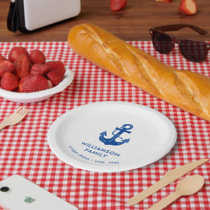 Prato De Papel Louça de mesa para festa de viagem de barco da fam
