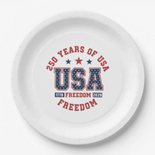 Prato De Papel Louça de Papel - 250º Independência Americana