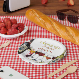 Prato De Papel Louça para vinho da SlipperyJoe com trocadilho atr