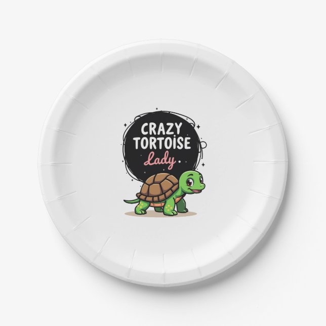 Prato De Papel Louca Tortoise Lady Tortoises Mãe Turtle (2) (Frente)