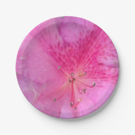 Prato De Papel Louças para Festa Florais Rosa Delicado de 18 cm
